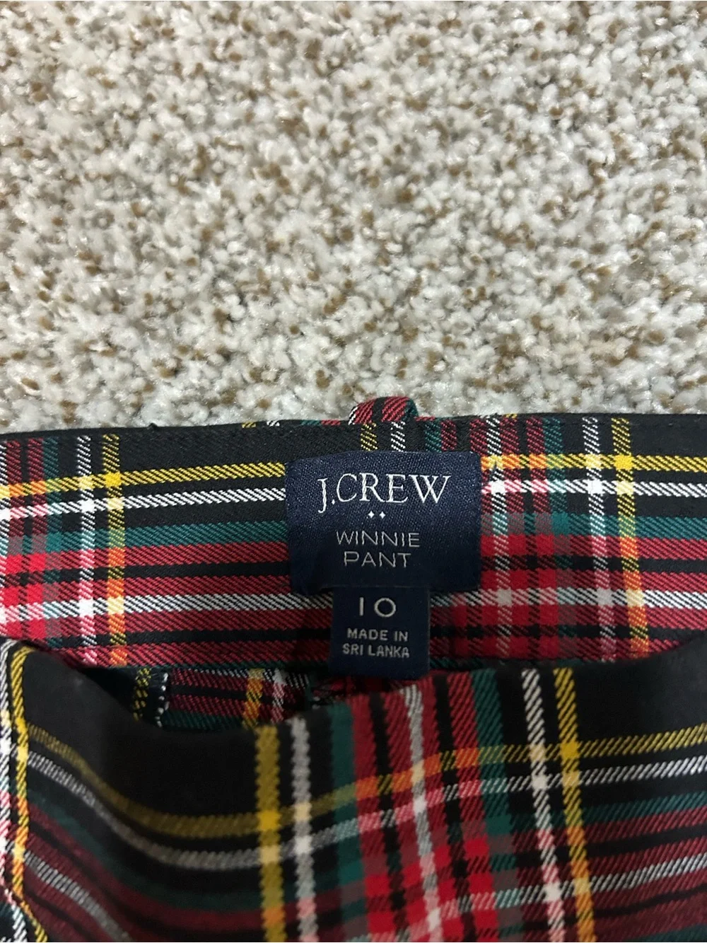 J. Crew Black Red Yellow Plaid Cropped Pants